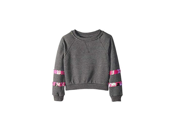 Hudson Kids Ariel Crewneck Sweatshirt (toddler/little Kids) (dark Charcoal) Girl's Sweatshirt
