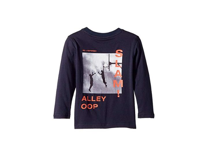 Superism Teamwork Long Sleeve Slam Graphic Tee (toddler/little Kids/big Kids) (navy) Boy's T Shirt