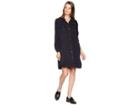Two By Vince Camuto Long Sleeve Lightweight Tencel Two-pocket Button Down Dress (dark Navy) Women's Dress