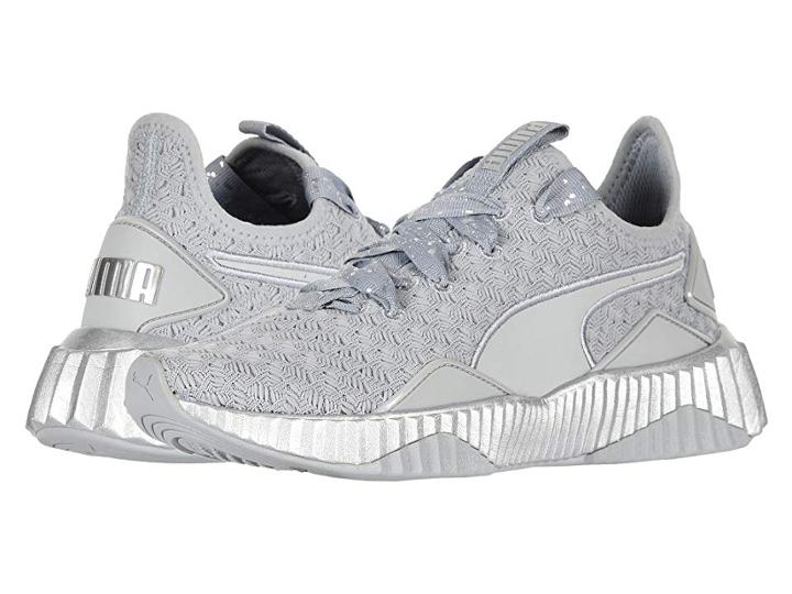 Puma Defy Sparkle (quarry/puma Silver) Women's Lace Up Casual Shoes
