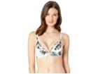 Roxy Printed Softly Love Moderate Fixed Tri Swimsuit Top (bright White Tropical Nights Big) Women's Swimwear