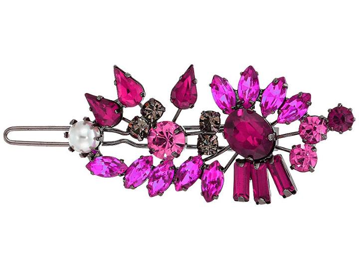 Steve Madden Rhinestone Cluster Design Hair Clip (red/pink/gunmetal) Brooches Pins