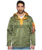 Alpha Industries Seafarer Anorak (sage/emergency Orange) Men's Coat