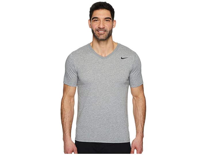 Nike Dry Training V-neck T-shirt (carbon Heather) Men's T Shirt