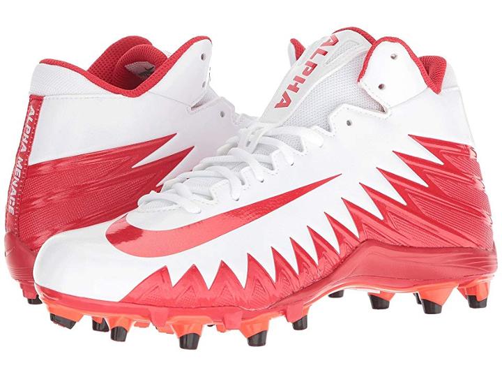 Nike Alpha Menace Varsity Mid (white/university Red/total Crimson) Men's Cleated Shoes