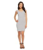Adrianna Papell Petite Striped Ottoman Sheath Dress (ivory/black) Women's Dress