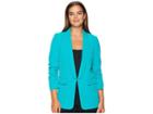 Tahari By Asl Shawl Collar Scrunch Sleeve Jacket (hawaiian Blue) Women's Coat