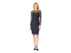 Adrianna Papell Short Beaded Dress (navy/black) Women's Dress