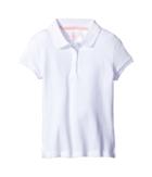 Nautica Kids Short Sleeve Polo With Picot Stitch Collar (little Kids) (white) Girl's Short Sleeve Pullover