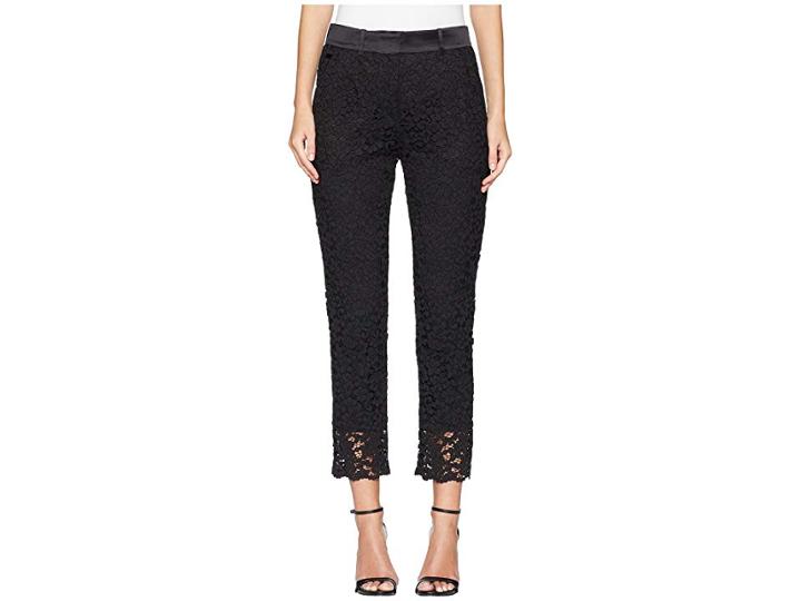The Kooples Openwork Lace Trousers (black) Women's Casual Pants