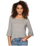 Jack By Bb Dakota Delle Linen Blend Jersey Top (light Heather Grey) Women's Clothing