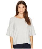 Two By Vince Camuto Relaxed Bell Sleeve Cotton Slub Tee (grey Heather) Women's T Shirt