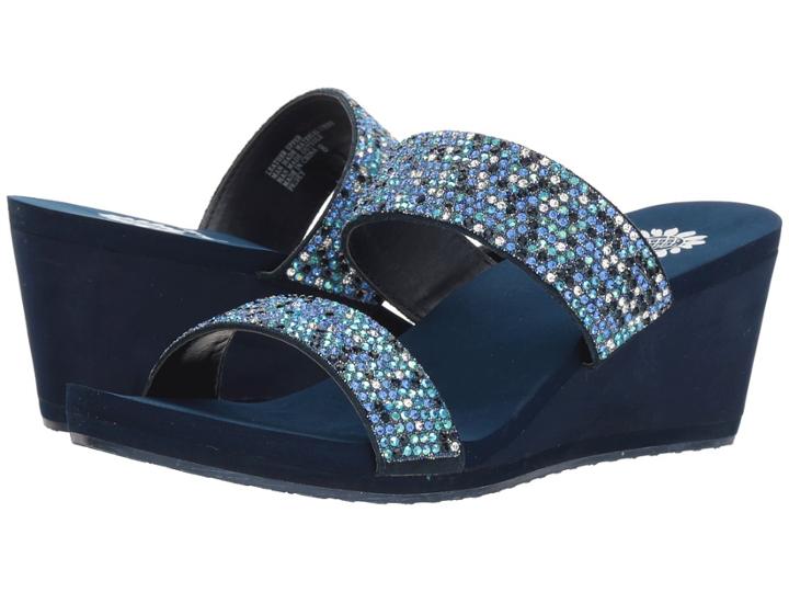 Yellow Box Frisky (navy) Women's Wedge Shoes