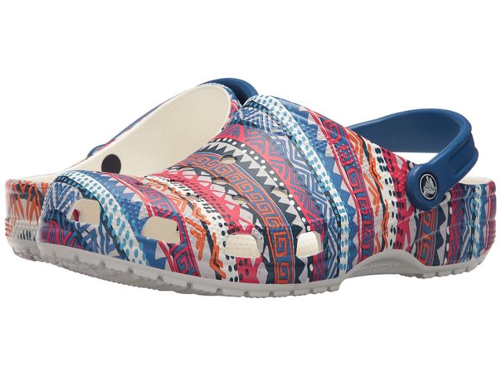 Crocs Classic Graphic Clog (blue Jean/white) Clog/mule Shoes