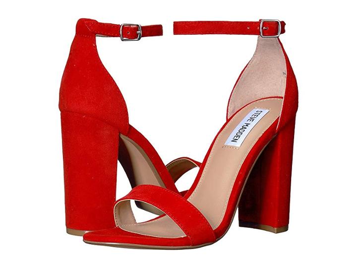 Steve Madden Carrson Heeled Sandal (red Suede) High Heels