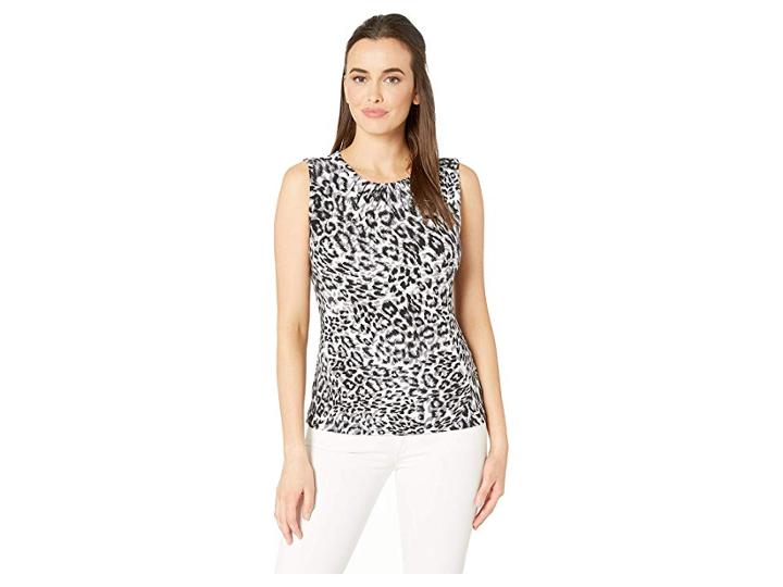 Calvin Klein Pleat Neck Cami (tin Multi) Women's Clothing