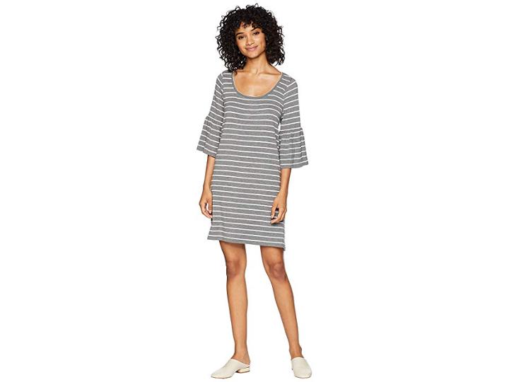 Bb Dakota Shades Of Cool Striped Dress (medium Heather Grey) Women's Dress