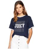 Juicy Couture Juicy Mirrored Logo Graphic Tee (regal) Women's T Shirt