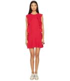 Red Valentino Crepe Envers Satin Dress With Ruffle (pink) Women's Dress