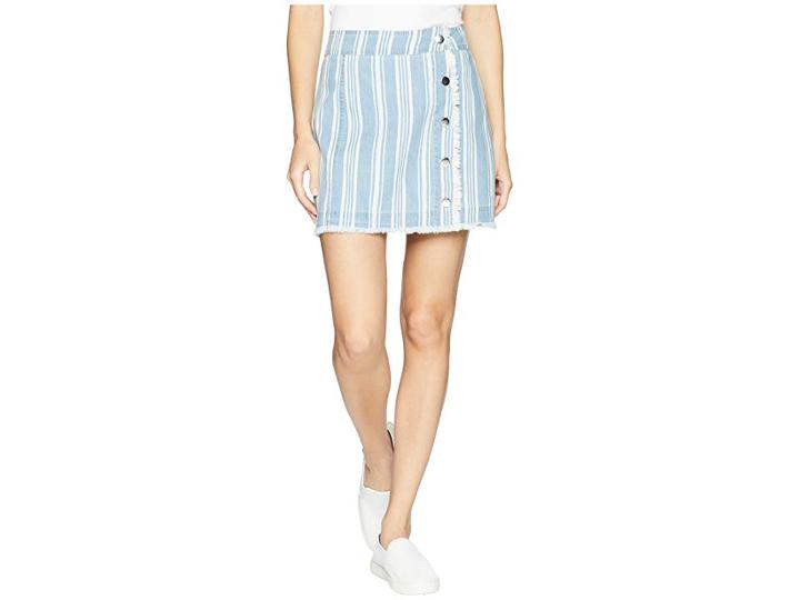 Jack By Bb Dakota Ivanna Printed Chambray Skirt (lake Blue) Women's Skirt