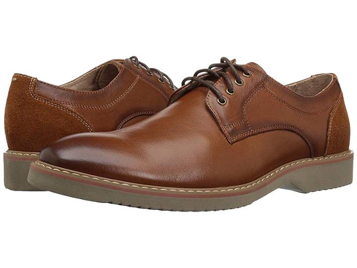 Florsheim Union Plain Toe Oxford (saddle Tan Leather/suede) Men's Lace Up Casual Shoes