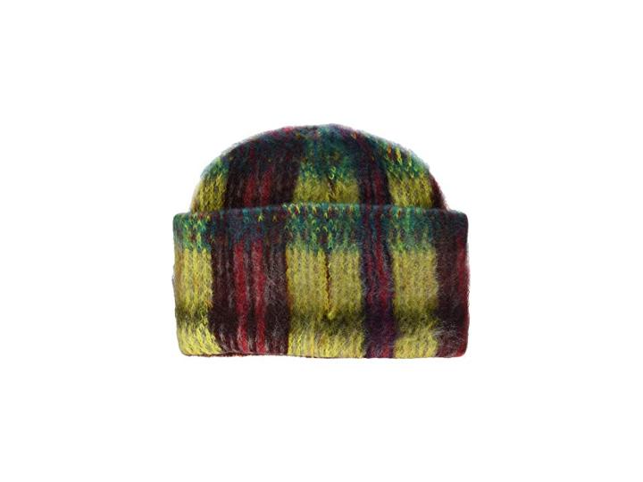 Steve Madden Boucle Plaid Woven Beanie (multi) Beanies