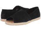 Toms Alpargata Open Toe (black Suede) Women's Flat Shoes