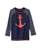 Hatley Kids Sea Anchors Long Sleeve Rashguard (toddler/little Kids/big Kids) (blue) Boy's Swimwear