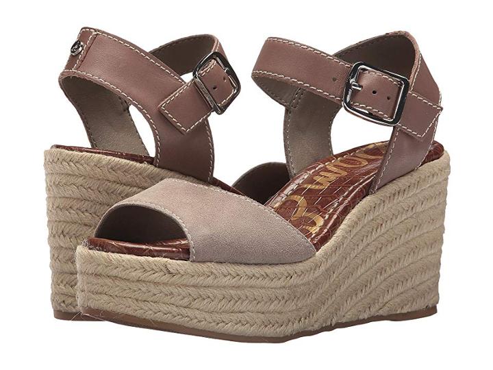 Sam Edelman Dimitree (putty/dark Putty Velutto Suede Leather/vaquero Saddle Leather) Women's Wedge Shoes