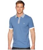 Fred Perry Stripe Collar Pique Shirt (washed Dusk) Men's Clothing