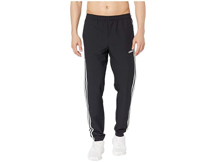 Adidas Essential 3-stripe Woven Open Hem Pants (black/white) Men's Casual Pants