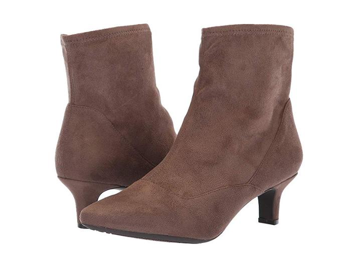Rockport Kimly Stretch Bootie (dark Taupe Microsuede) Women's Shoes