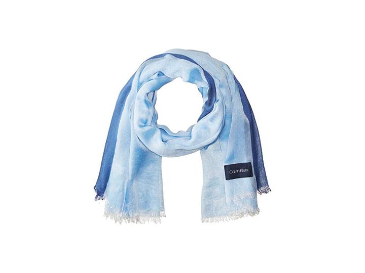 Calvin Klein Border Chambray (faded Blue) Scarves