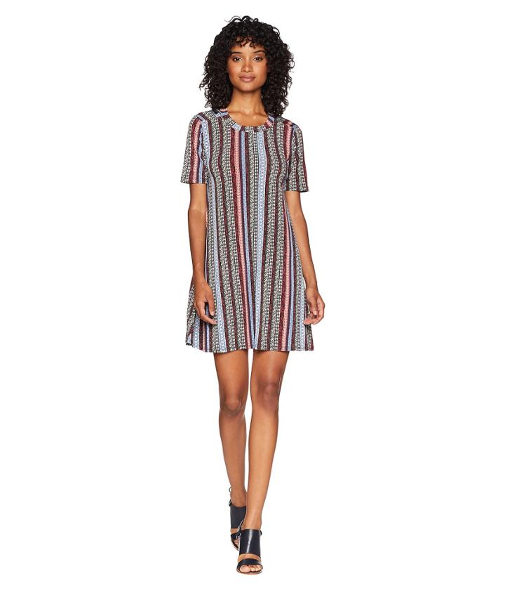 Bcbgeneration A-line Bk Yoke Dress (sand/multi) Women's Dress