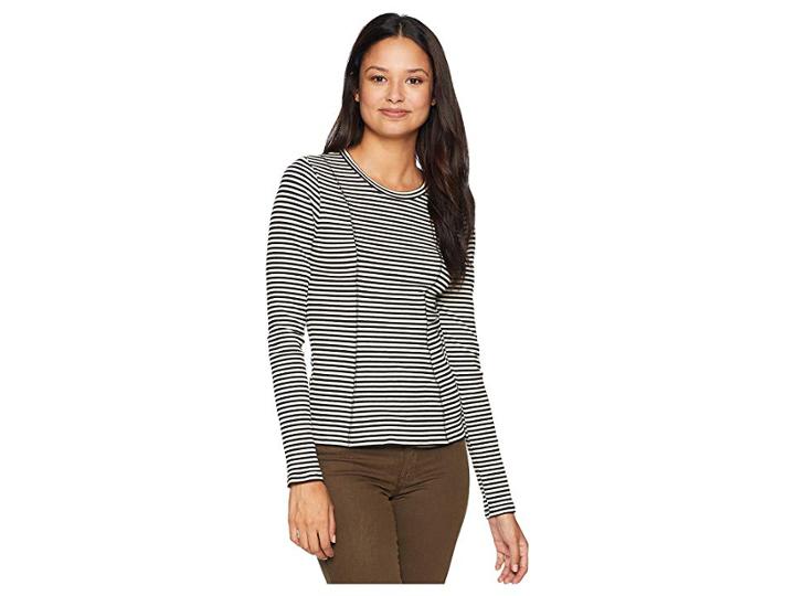 Lamade Jonah Long Sleeve Top (black/cream Stripe) Women's Clothing