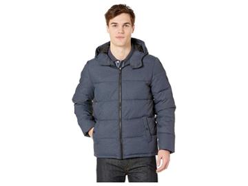 Original Penguin Insulated Melange Puffer Jacket (dark Sapphire) Men's Coat
