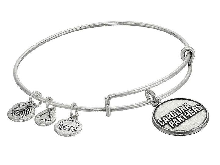 Alex And Ani Carolina Panthers Logo Charm Bangle (rafaelian Silver Finish) Bracelet