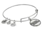 Alex And Ani Carolina Panthers Logo Charm Bangle (rafaelian Silver Finish) Bracelet