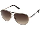 Guess Gf5034 (satin Gold With Brown/brown Gradient Lens) Fashion Sunglasses