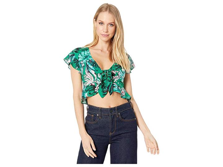 Unionbay Belize Leaf Gina Top (moss Green) Women's Blouse