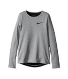 Nike Kids Pro Warm Top (little Kids/big Kids) (dark Grey Heather/black/black) Girl's Clothing