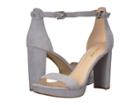 Nine West Dempsey Platform Heel Sandal (powder Blue Isa Kid Suede) Women's Shoes