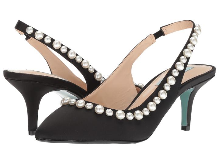 Betsey Johnson Isa (black Satin) Women's 1-2 Inch Heel Shoes