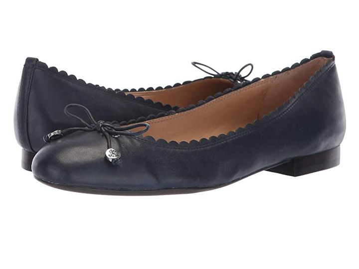 Lauren Ralph Lauren Glennie (dark Midnight Super Soft Leather) Women's Flat Shoes