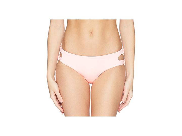 The Bikini Lab Solid Cutout Hipster Bikini Bottom (pink) Women's Swimwear