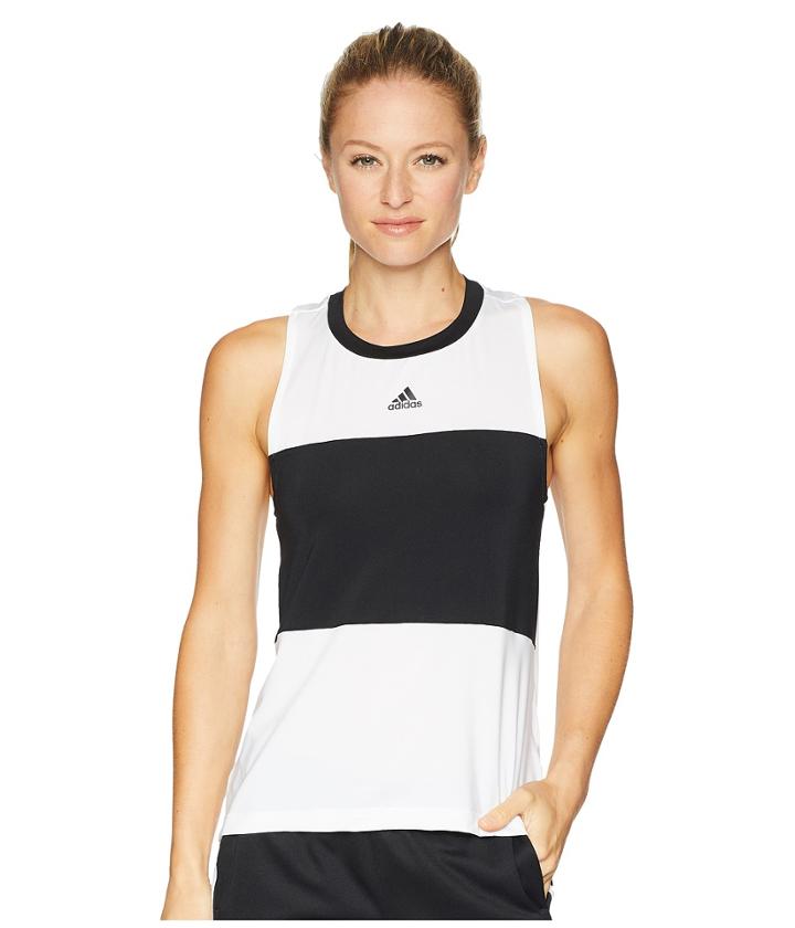 Adidas Sport Id Back-to-school Tank Top (white/black) Women's Sleeveless