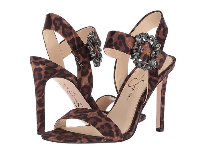 Jessica Simpson Bindy (natural Alicia Leopard Print Satin) Women's Shoes