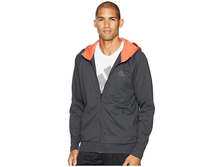 Adidas Sport 2 Street Lifestyle Hoodie (carbon/raw Amber) Men's Sweatshirt