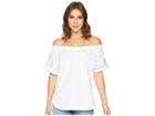 Lauren Ralph Lauren 80s Cotton Broadcloth Short Sleeve Shirt (white) Women's Clothing
