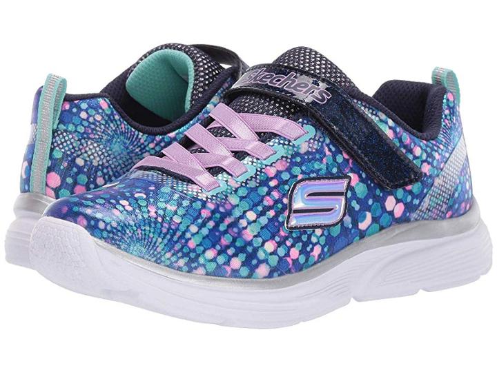 Skechers Kids Wave Lites (little Kid/big Kid) (navy/multi 2) Girl's Shoes